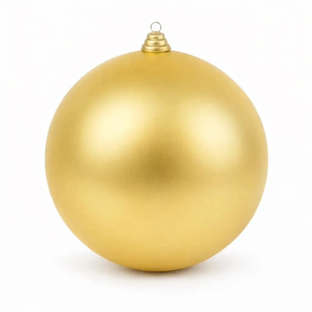 Großes Weihnachtsornament 40 cm Kunststoffkugel gold matt
