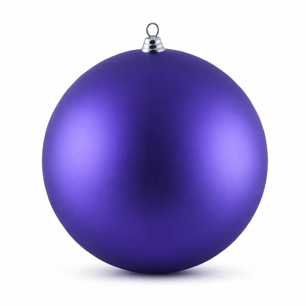 Großes Weihnachtsornament 40 cm Kunststoffkugel lila matt