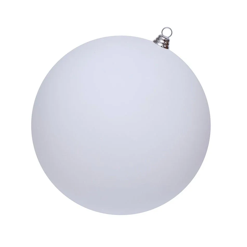 Großes Weihnachtsornament 40 cm Kunststoffkugel weiß matt