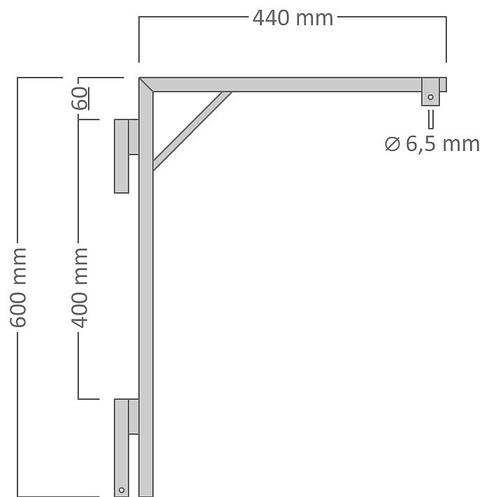 Motivhalter für VO-Stangen für Dekore bis 50 cm, 44 x 60 cm, für 2x U20S