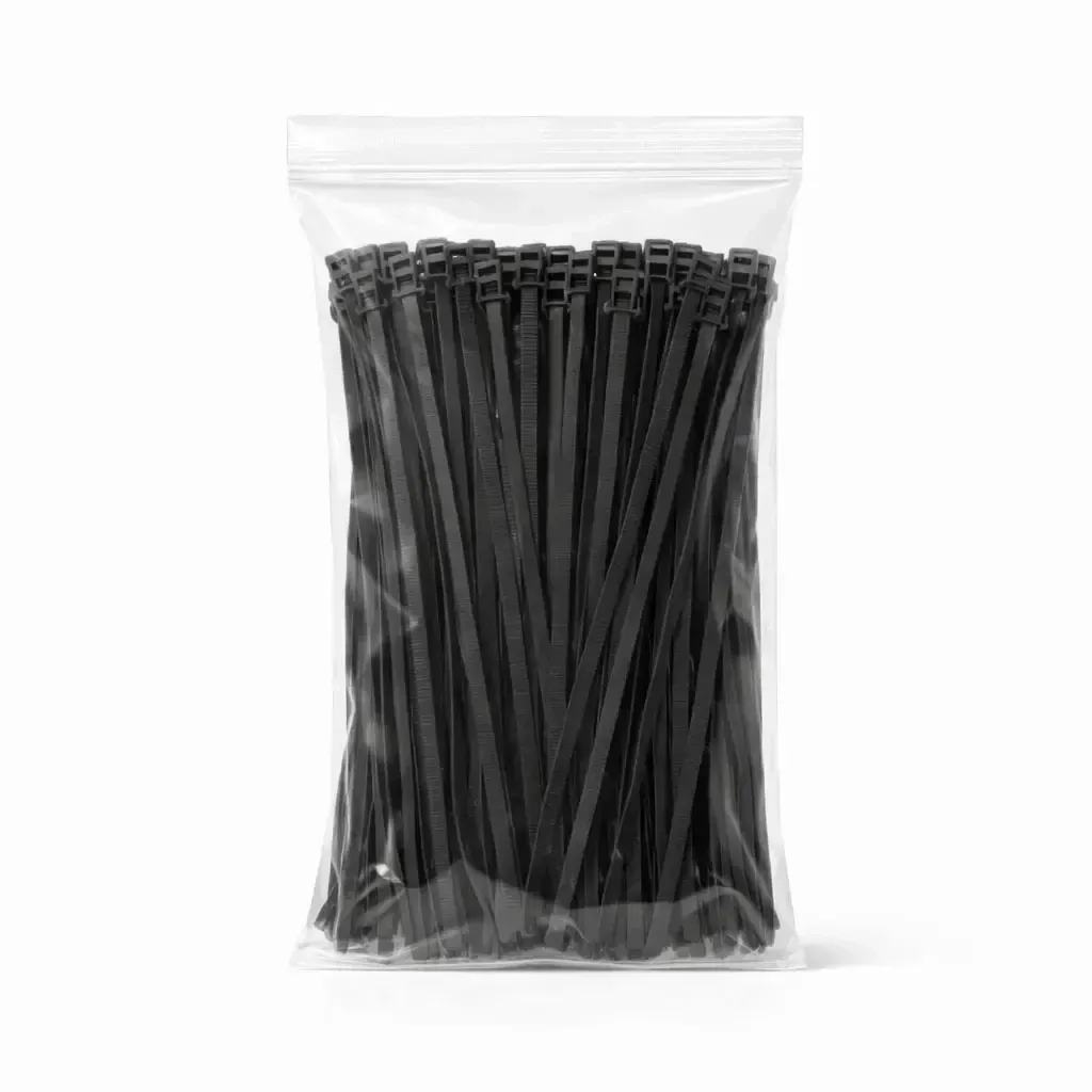 Kunststoffumreifungsbänder 3,6 mm × 20 cm schwarz universal outdoor, Packung mit 100 Stück