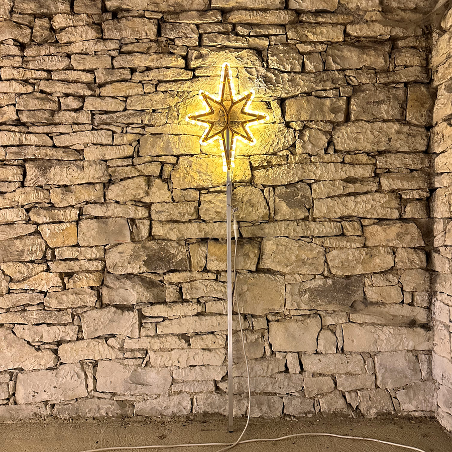 Easy Fix 2D-LED-Sternenlicht für die Baumspitze, 60 × 90 cm, warmweiß, 3D-Druck