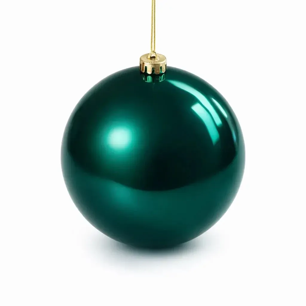 Große Weihnachtskugel 20 cm, pfauengrün glänzend, Kunststoffkugel, UV
