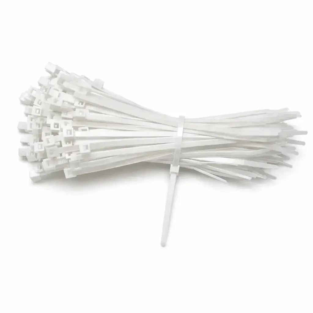 Kunststoffumreifungsbänder 3,6 mm × 20 cm weiß, Packung mit 100 Stück