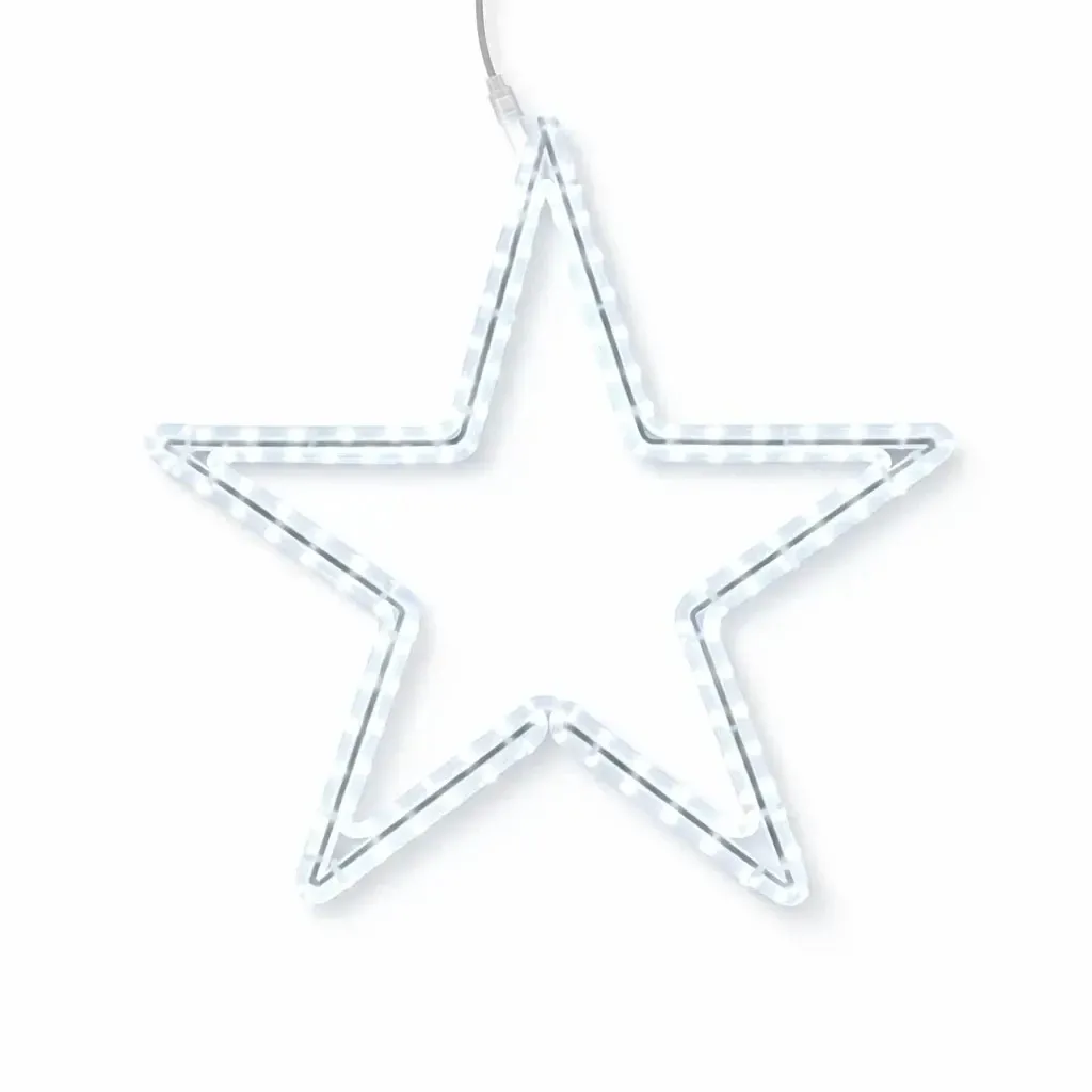 Easy Fix 2D LED-Sternleuchte XI., Ø 46 cm, eisweiß, hängend, Aluminium