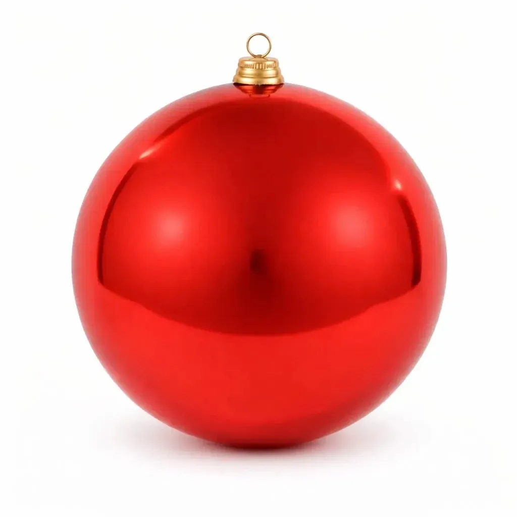 Große Weihnachtskugel 40 cm, rot, glänzend, UV