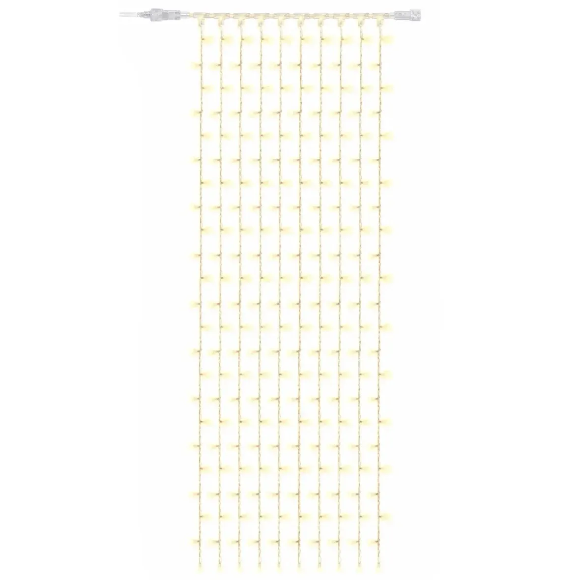 Easy Fix LED-Lichterkette für den Innenbereich, 100 × 300 cm, warmweiß, 300 LEDs, 10 Stränge, transparentes Kabel, IP20, Verlängerungskabel