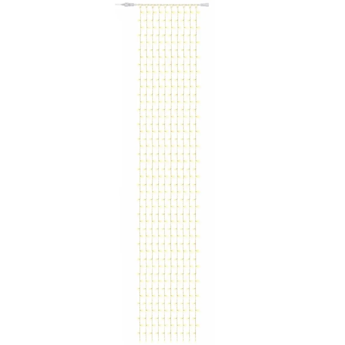 Easy Fix LED-Lichterkette für den Innenbereich, 100 × 700 cm, warmweiß, 600 LEDs, 10 Lichtstränge, transparentes Kabel, IP20, Verlängerungskabel