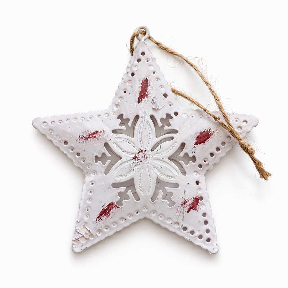 Christbaumschmuck Stern, Metall mit Patina, zum Aufhängen