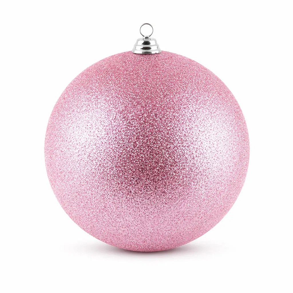 Großer Weihnachtsschmuck rosa Glitzer 30 cm Kunststoffkugel