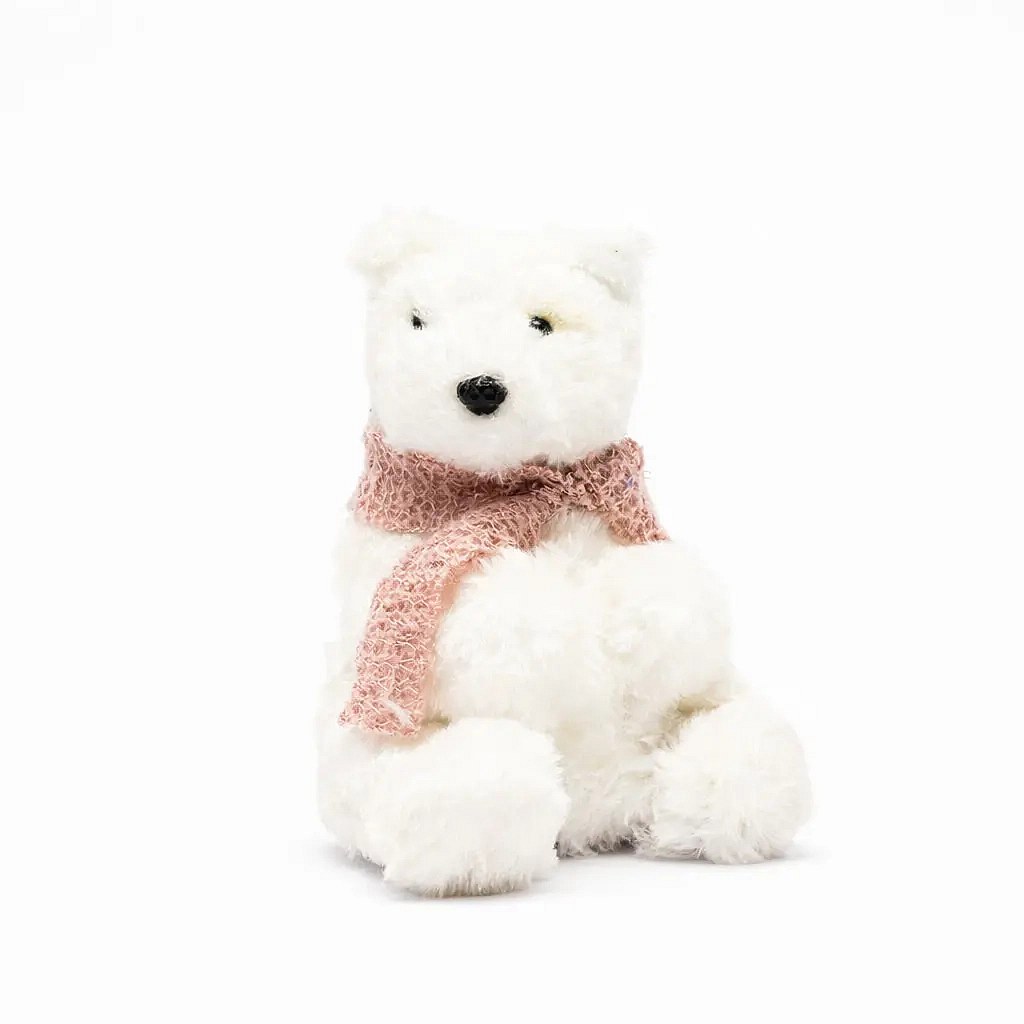 Teddybär Dekoration 14 × 12 × 16 cm, weiß, Polystyrol, Plüsch