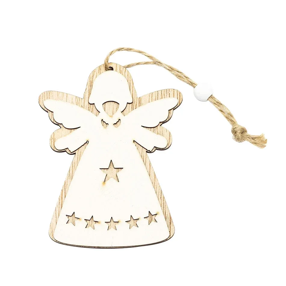 Weihnachtsbaumschmuck Engel aus Holz 10 × 7,5 cm, hängend