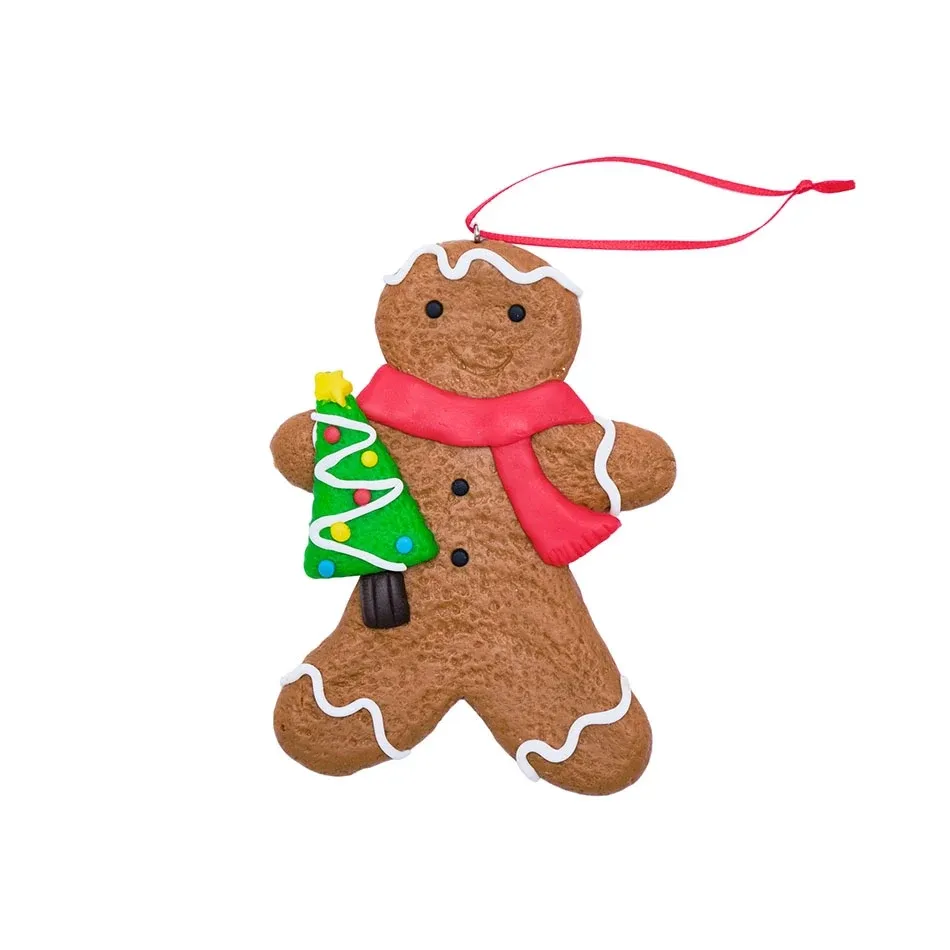 Weihnachts-Lebkuchen-Ornament 11,5 × 9 cm, hängend, PVC, IP44 Outdoor