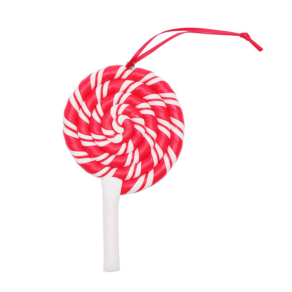 Christbaumschmuck Lolli 6,8 × 11,6 cm, zum Aufhängen, Kunststoff, IP44