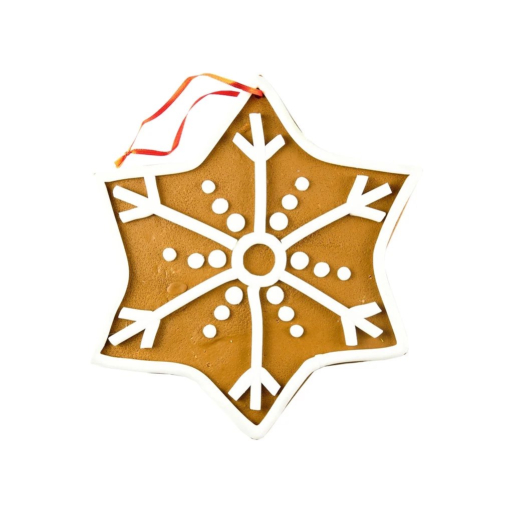 Großer Weihnachtsschmuck Lebkuchenstern 25 cm, hängend, PVC, IP44, außen