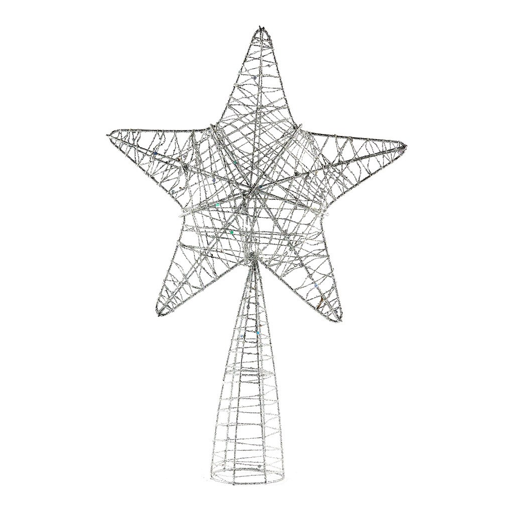 Weihnachtsbaumstern 24 × 36 cm, Draht, silber