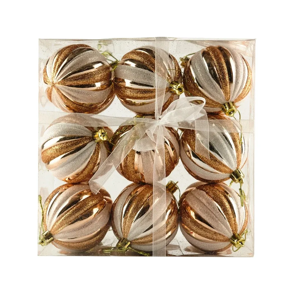 Produktion - Set von Weihnachtsdekorationen Champagner und weiß 7 cm Kunststoff-Flasche, Packung mit 18 Stück