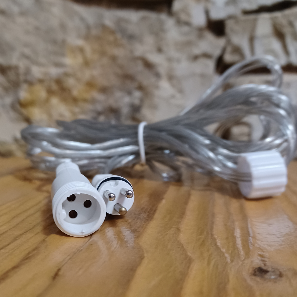 Hobby-Schnurverlängerungskabel 3 m transparent IP44