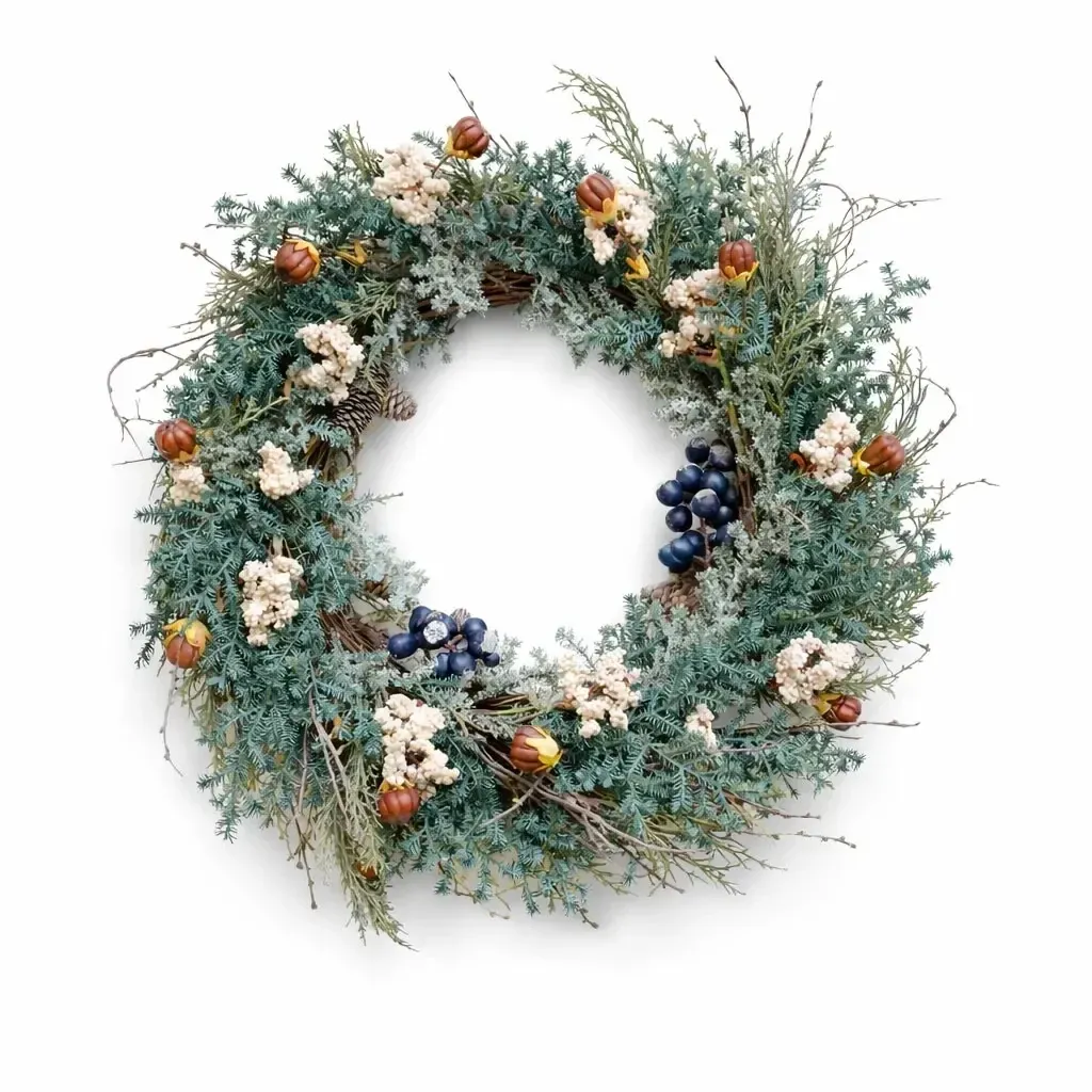 Weihnachtstürkranz 66 × 66 × 12 cm, Kunststoff, IP44 Outdoor
