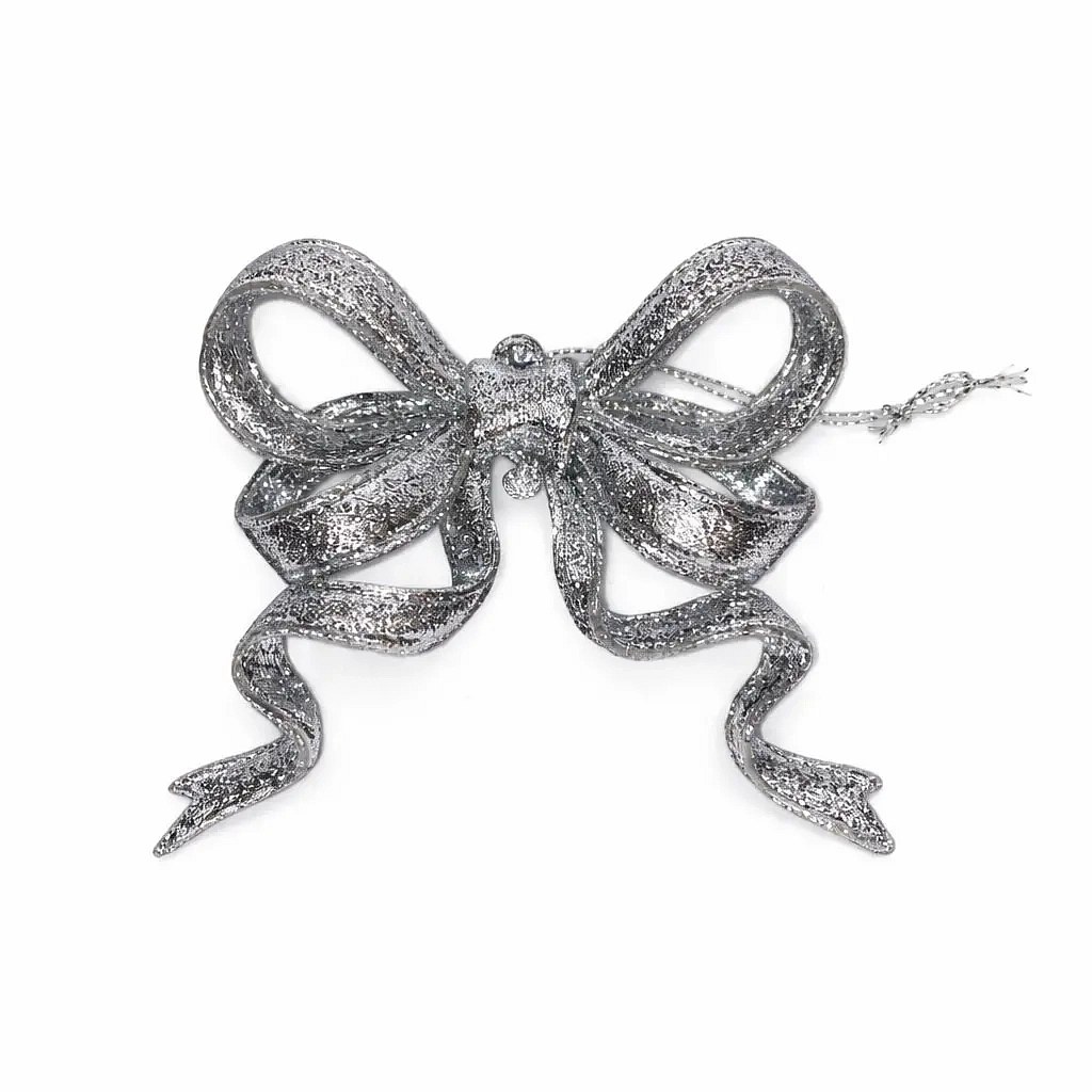 Schleifenverzierung 9 × 8 cm, silber