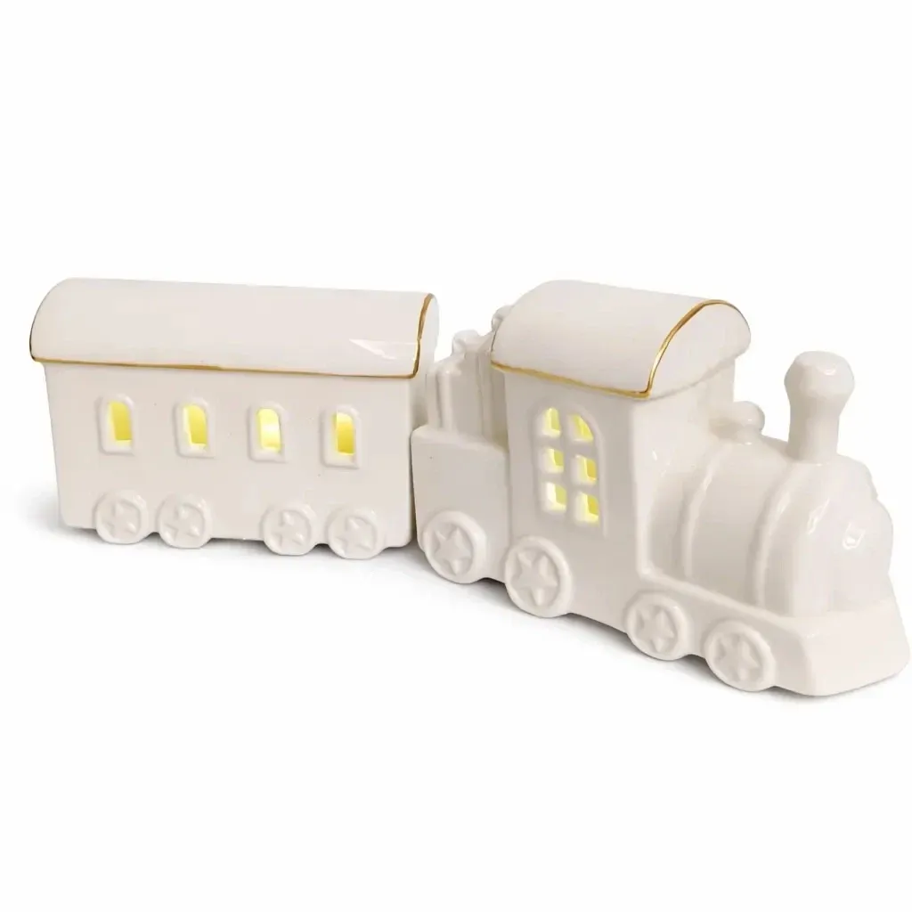 LED-Lichtzug, aus Keramik, 28,5 × 10,1 × 9,3 cm, warmweiß, 2× LR44