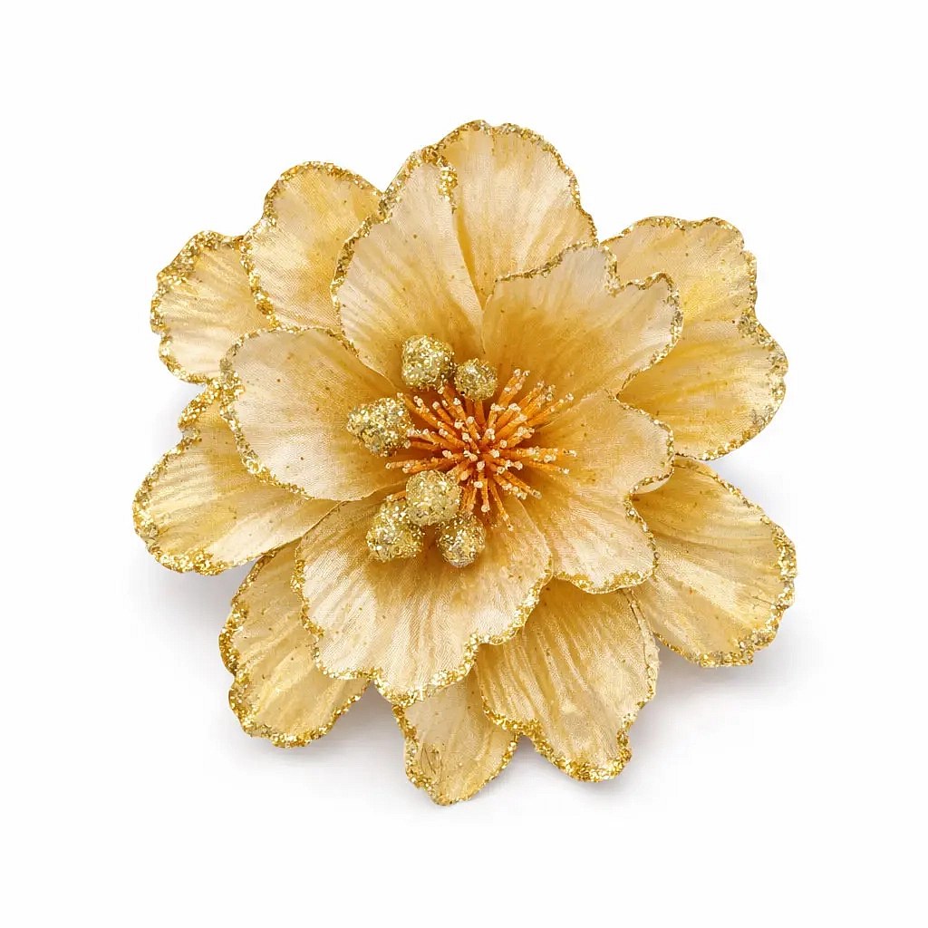Dekoration künstliche Blume, 47 cm, gold