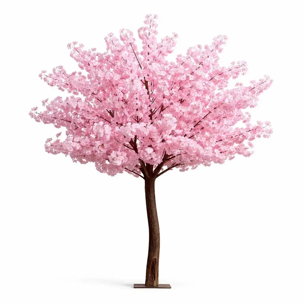 3D Kunstbaum Sakura 200 × 150 cm, rosa Dekoration, IP44 Outdoor, Metall und Kunststoff