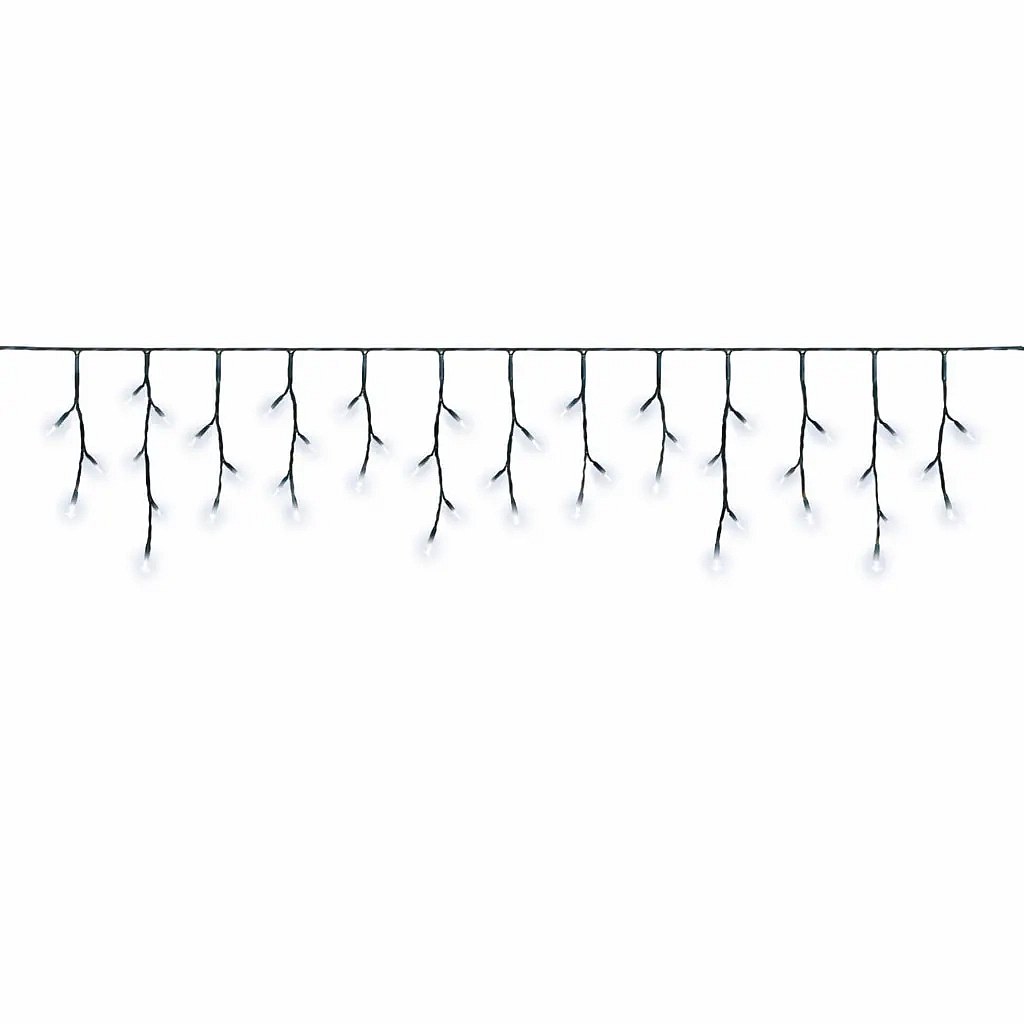 Hobby Line LED-Eiszapfen für den Außenbereich, beleuchtet, 200 × 50 cm, eisweiß, 40 LEDs, dunkelgrünes Kabel, IP44, Verlängerungskabel