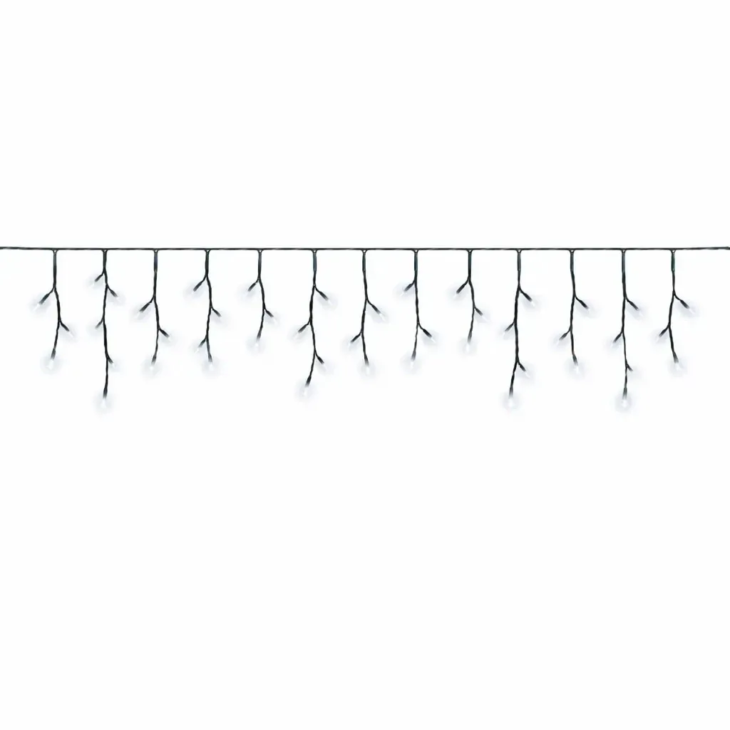 Hobby Line LED-Eiszapfen für den Außenbereich, beleuchtet, 200 × 50 cm, eisweiß, 40 LEDs, dunkelgrünes Kabel, IP44, Verlängerungskabel