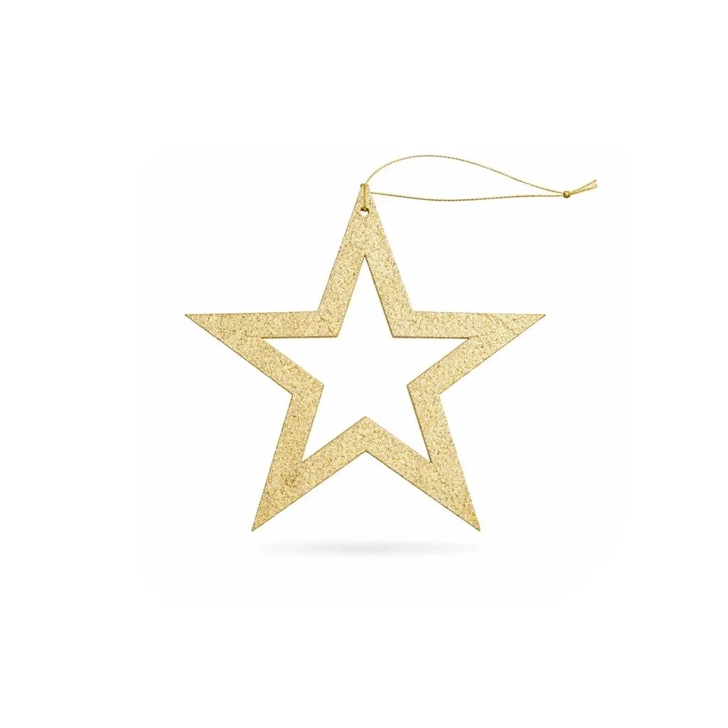 Weihnachtsstern Ornament 15 cm gold, hohl, Sperrholz, Outdoor