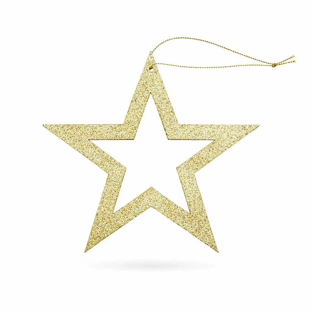 Weihnachtsstern Ornament 40 cm gold, hohl, Sperrholz, Outdoor