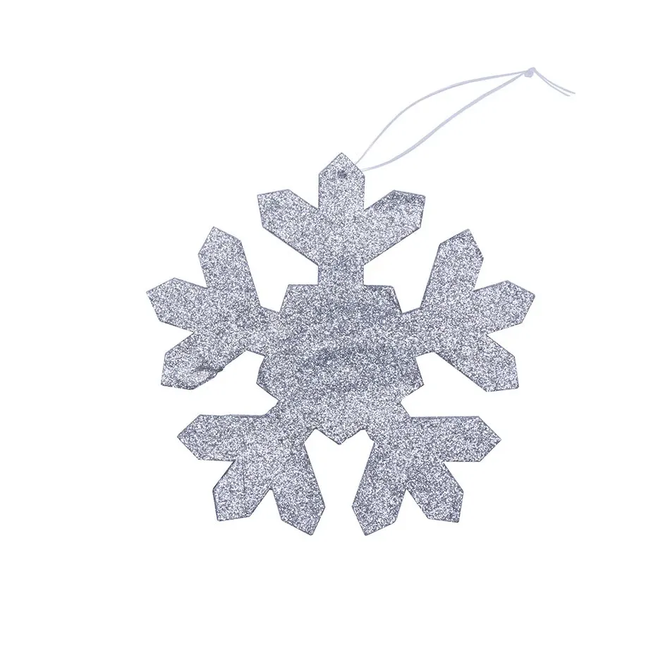 Weihnachtsschmuck Schneeflocke I, Durchmesser 15 cm, silber, Sperrholz, Outdoor