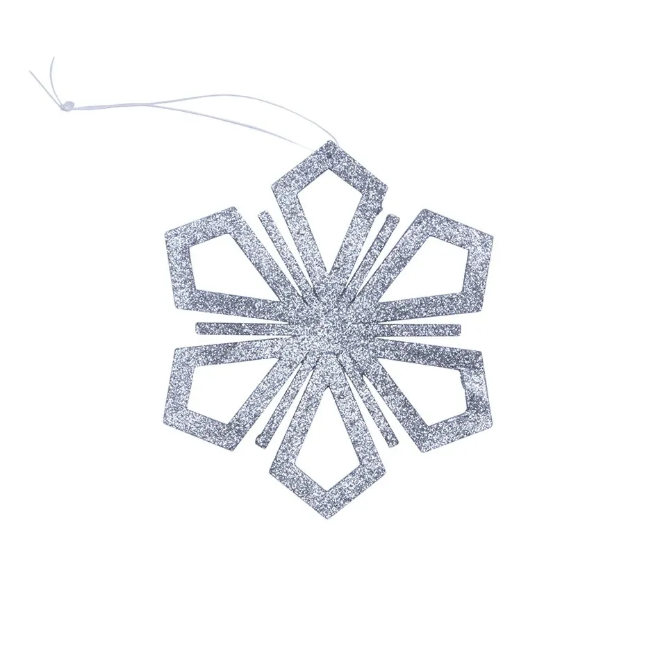 Weihnachtsschmuck Schneeflocke II, Durchmesser 15 cm, silber, Sperrholz, Outdoor