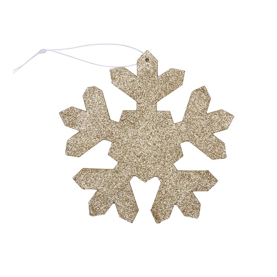 Weihnachtsschmuck Schneeflocke I, Durchmesser 15 cm, gold, Sperrholz, Outdoor