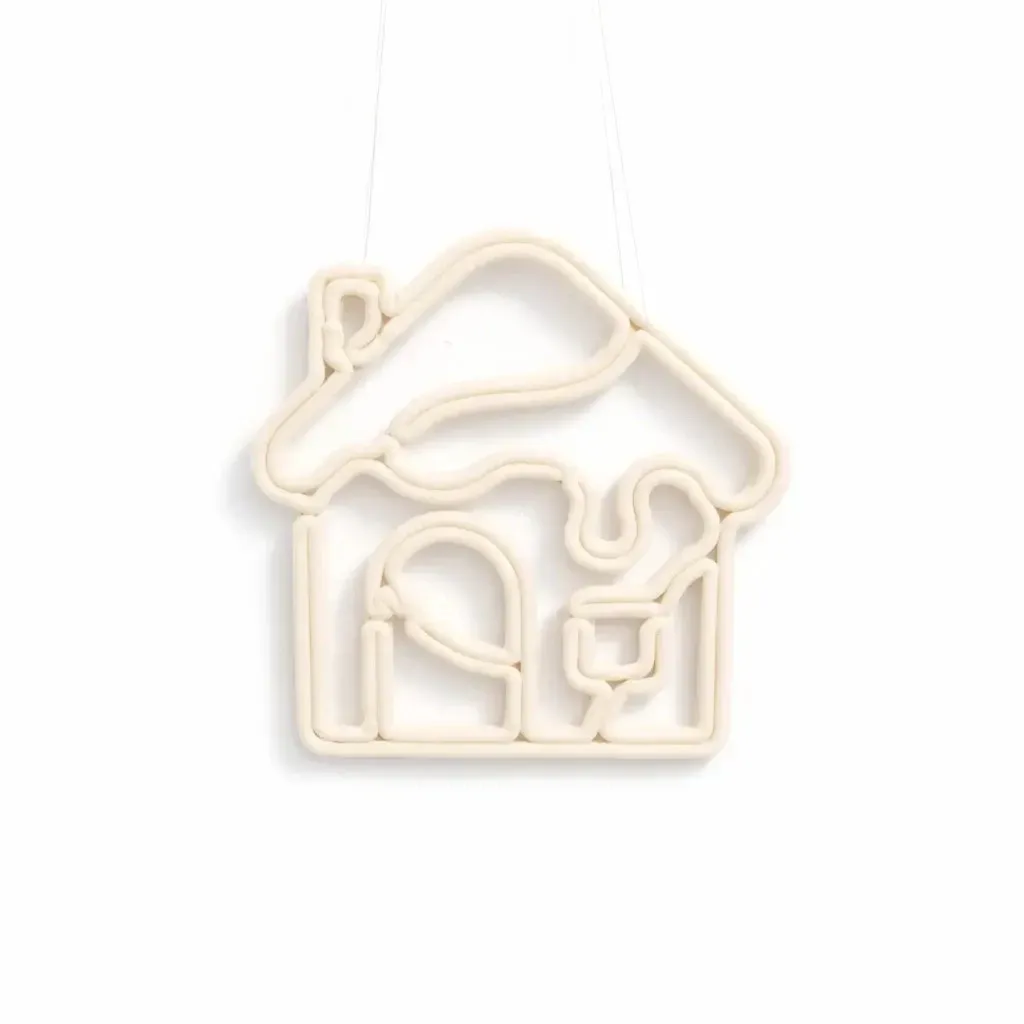 ECOprint Haus Ornament 30 cm weiß, 3D-Druck, Kunststoff, Outdoor