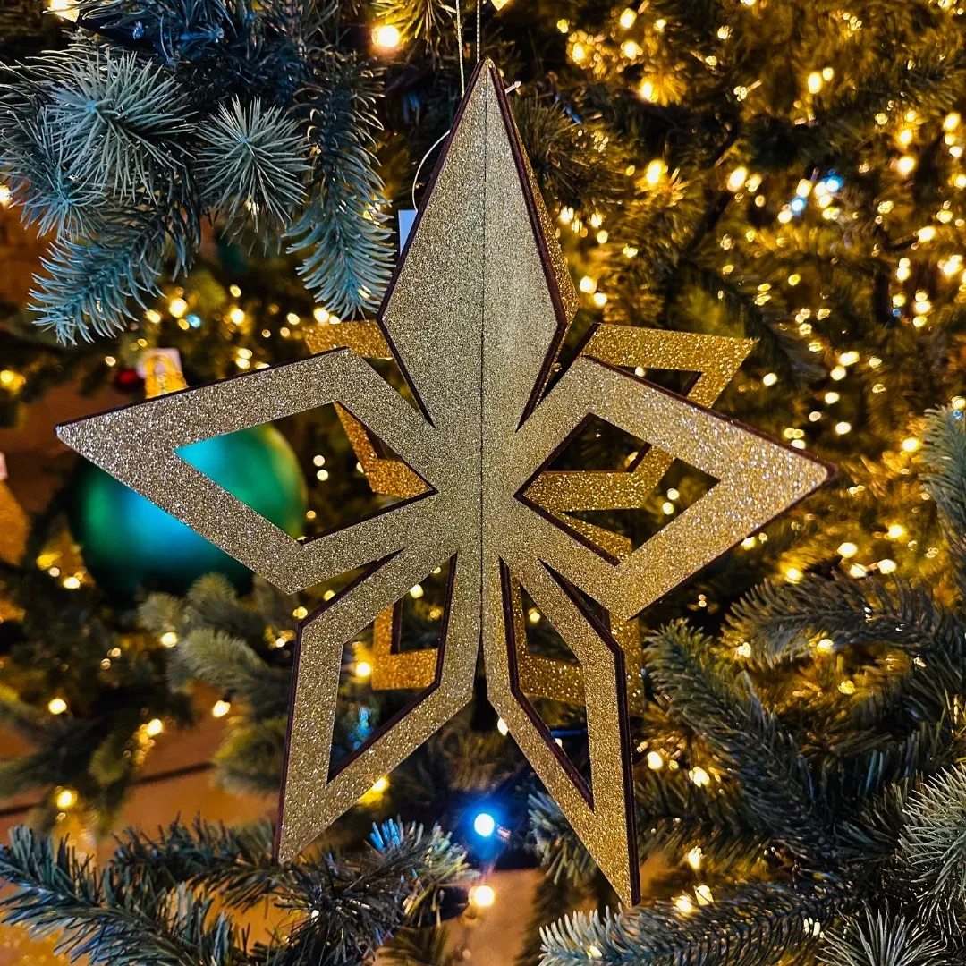 Weihnachtsschmuck Goldstern, 3D, 30 cm