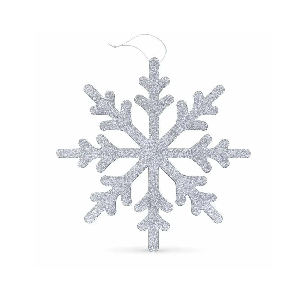 Weihnachtsschmuck Schneeflocke IV, Durchmesser 40 cm, silber, Sperrholz, Outdoor