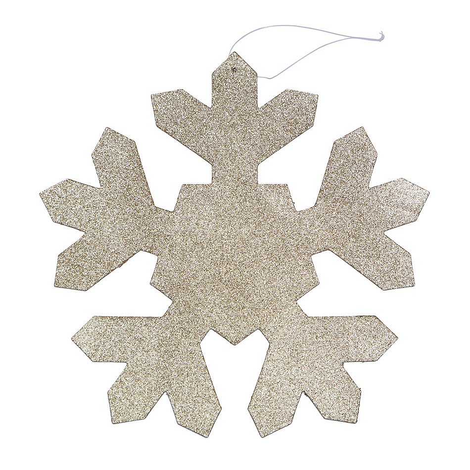 Weihnachtsschmuck Schneeflocke I, Durchmesser 40 cm, gold, Sperrholz, Outdoor