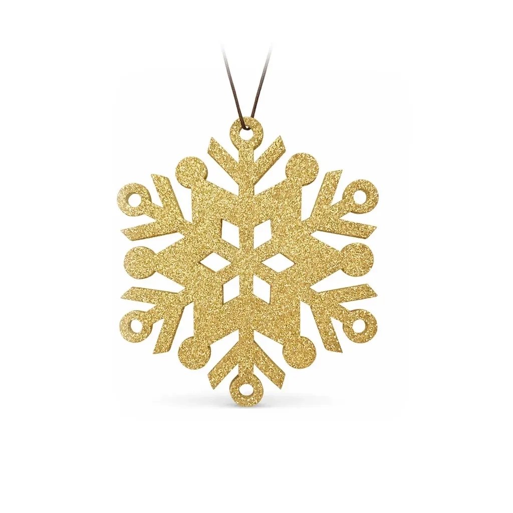 Weihnachtsschmuck Schneeflocke III, Durchmesser 40 cm, gold, Sperrholz, Outdoor