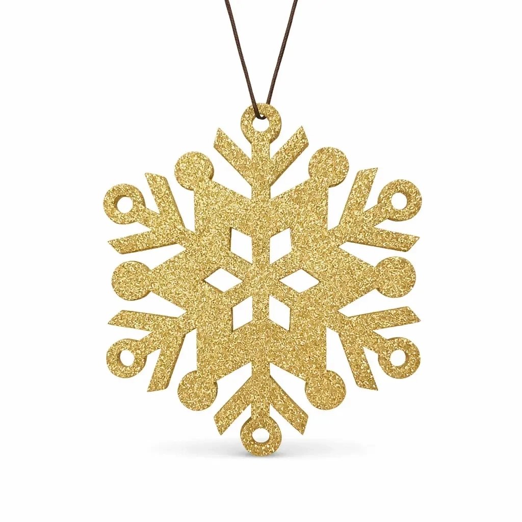 Weihnachtsschmuck Schneeflocke III, Durchmesser 80 cm, gold, Sperrholz, Outdoor
