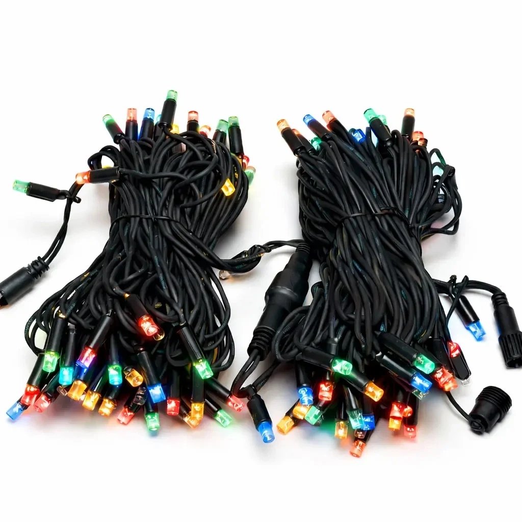 Easy Fix LED-Lichterkette, 20 m, für den Außenbereich, mehrfarbig, 120 LEDs, schwarzes Kabel, IP67