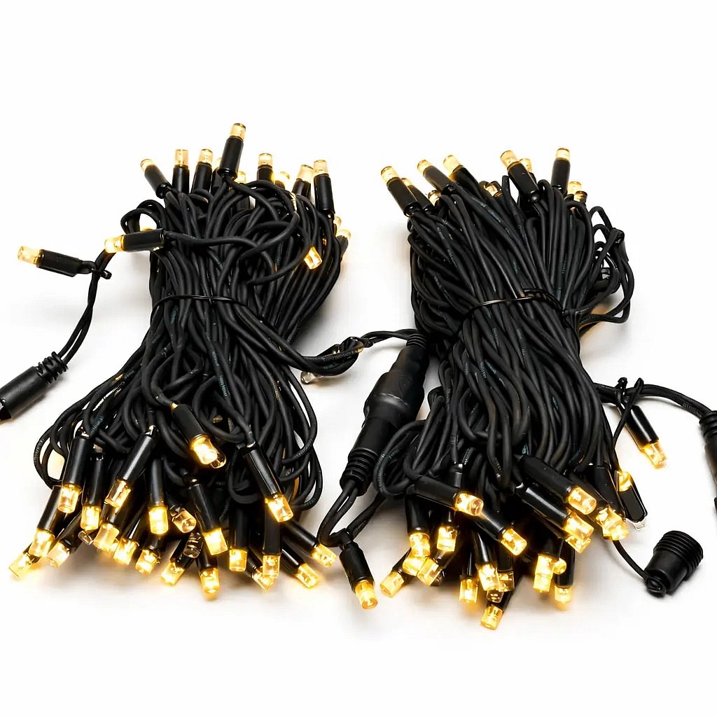 Easy Fix LED-Lichterkette, 20 m, für den Außenbereich, warmweiß, 120 LEDs, schwarzes Kabel, IP67