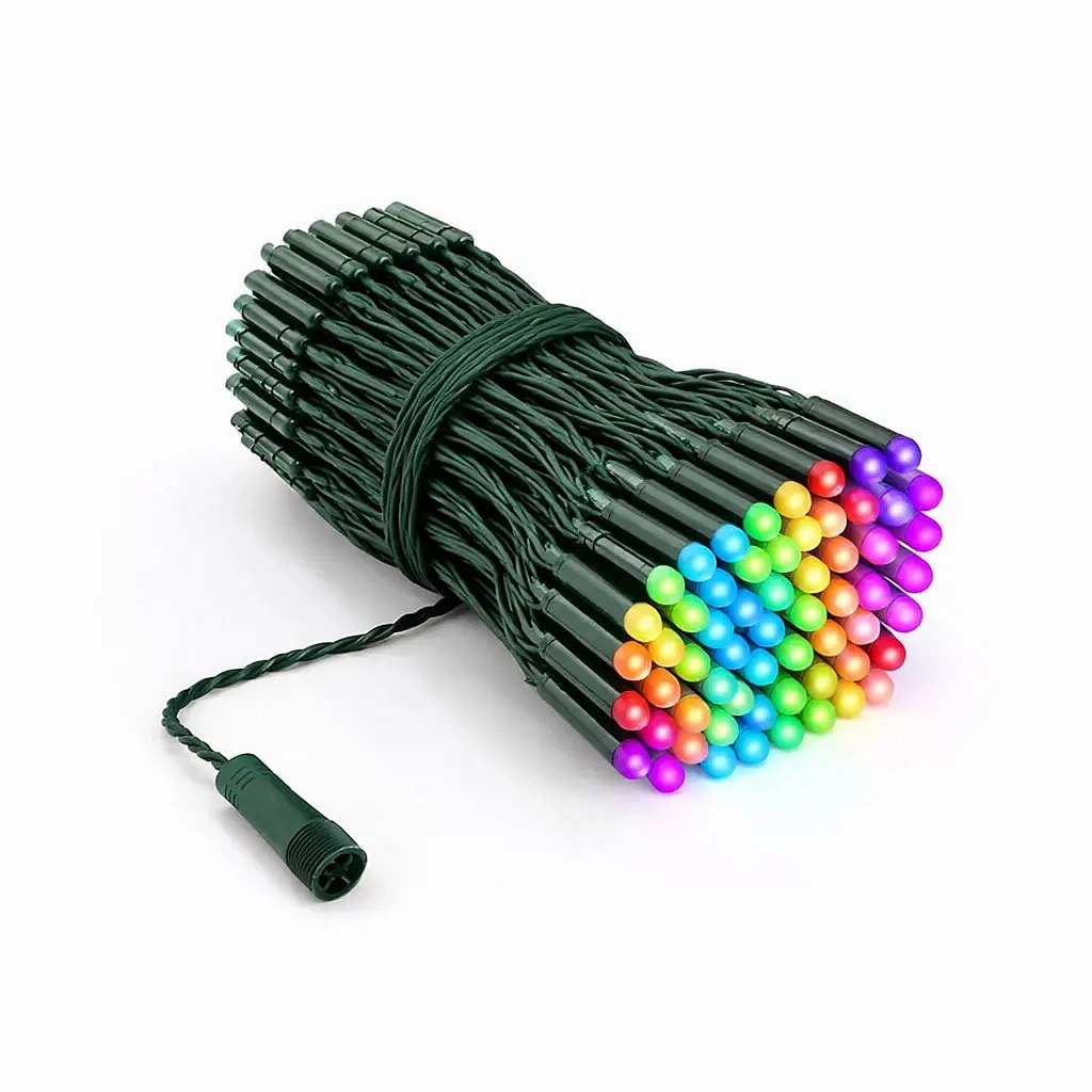 Twinkly Strings PRO Lichterkette für den Außenbereich, 25 m, RGB, 250 LEDs, dunkelgrünes Kabel, IP44
