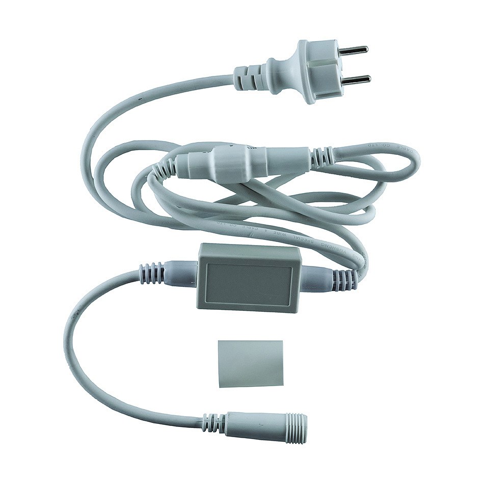 Easy Fix-Stromkabel für den Außenbereich, 2 m, trennbar (AC/DC), IP67, weiß