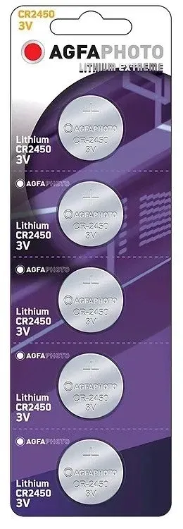 Batterien rund CR2450, 5er-Pack, AGFAPHOTO