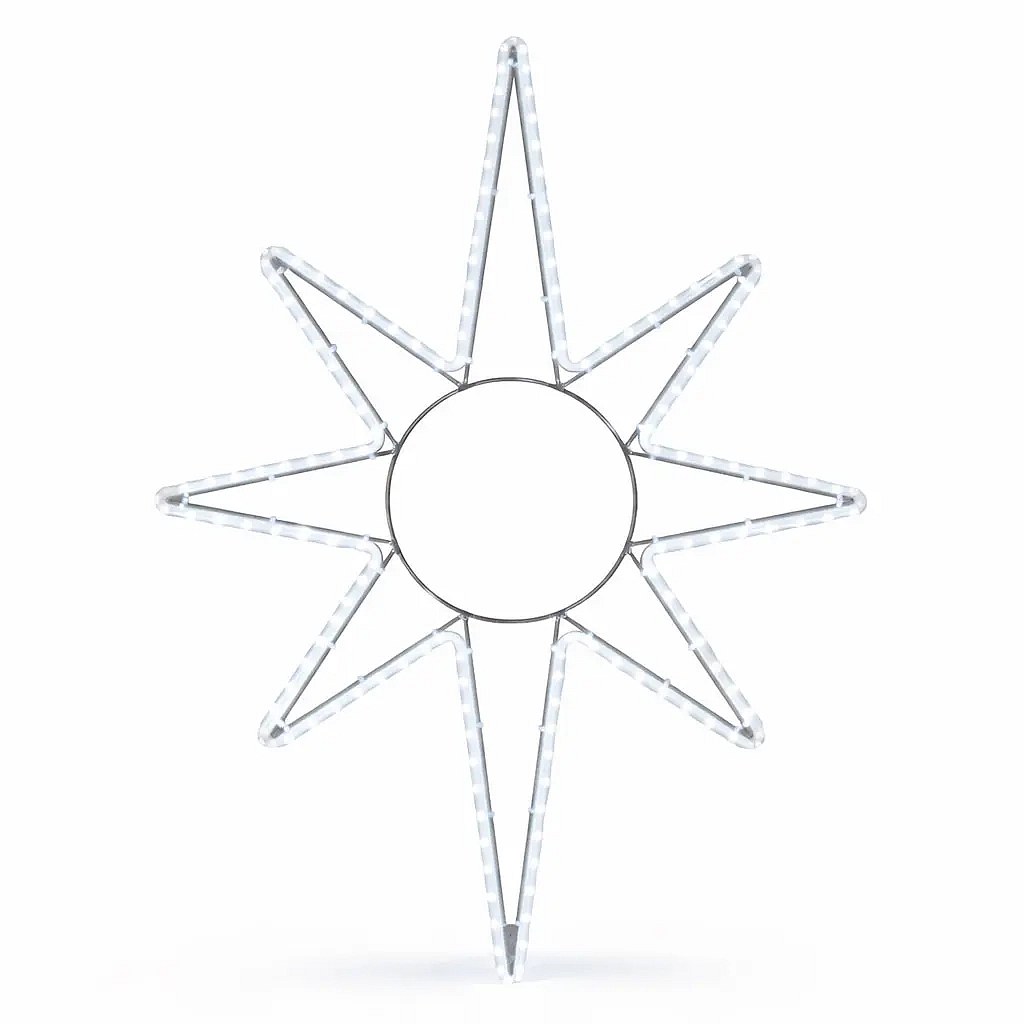 Easy Fix 2D LED-Sternleuchte X., 82 × 125 cm, eisweiß, hängend, Aluminium