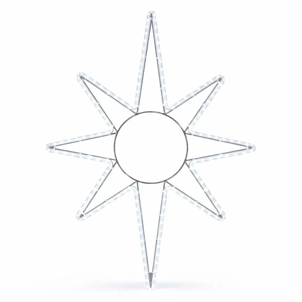 Easy Fix 2D LED-Sternleuchte X., 82 × 125 cm, eisweiß, hängend, Aluminium