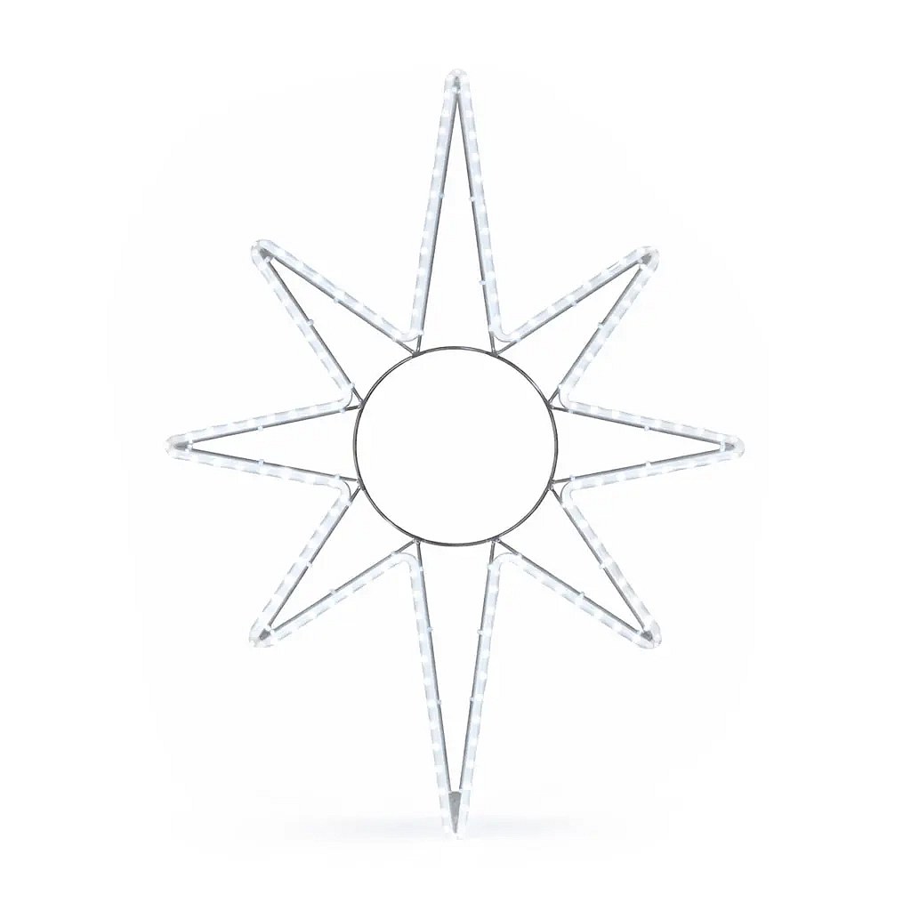 Easy Fix 2D LED-Sternleuchte X., 67 × 100 cm, eisweiß, hängend, Aluminium