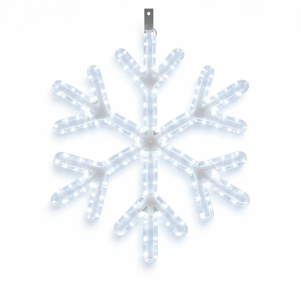 Easy Fix 2D LED-Lichtflocke V. Ø 67 cm, eisweiß, hängend, 3D-Druck