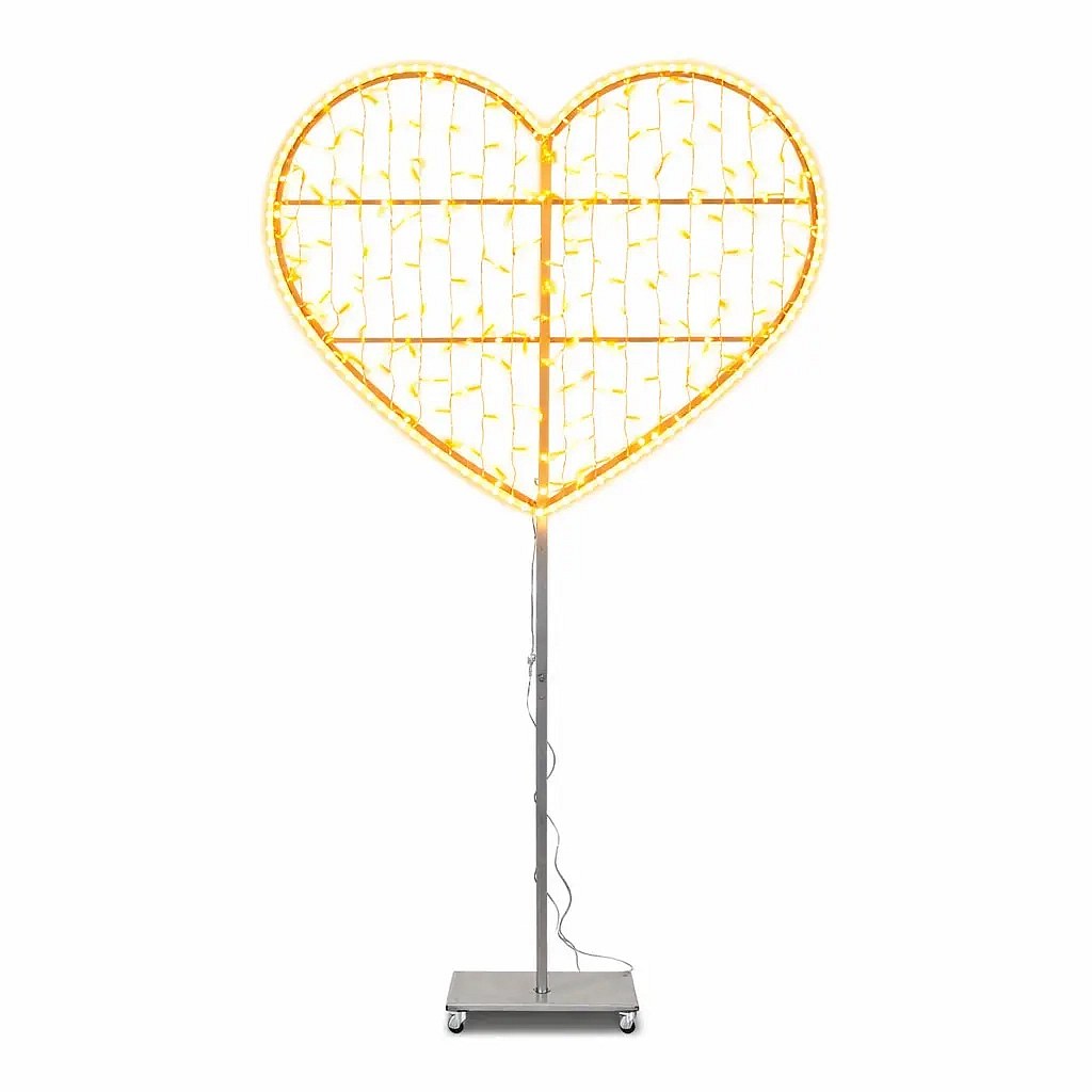 Eco Fix 2D LED-Lichtherz, 120 × 285 × 60 cm, warmweiß, stehend, Aluminium